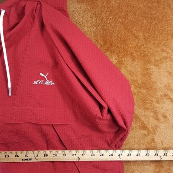 PUMA Jacket Mens XL Red Zip Up Windbreaker AC Milan MMQ Football Soccer Cricket - Picture 9 of 11